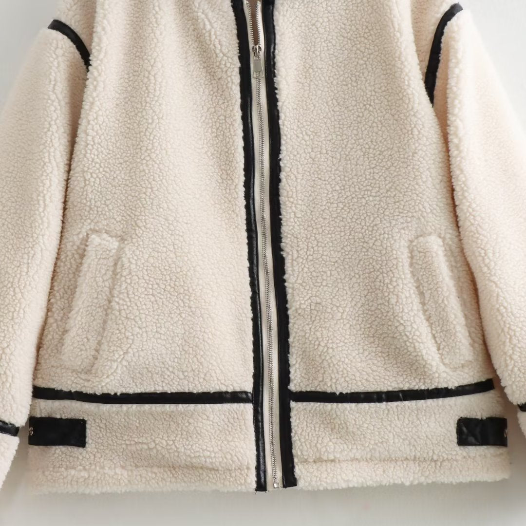 Chaqueta efecto lana de cordero