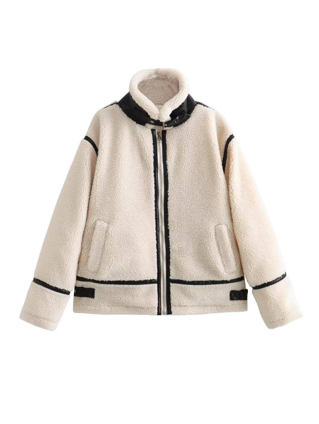Chaqueta efecto lana de cordero
