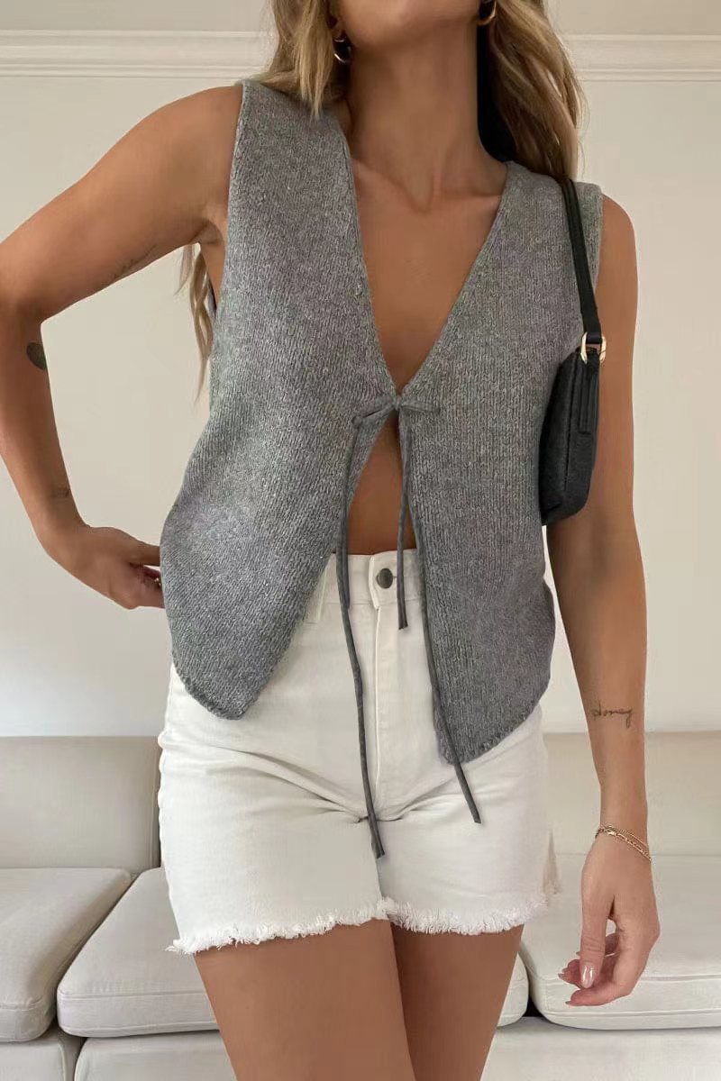 Chaleco de lana de cuerda