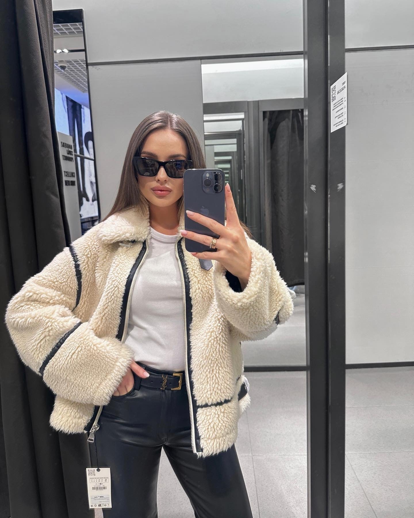 Chaqueta efecto lana de cordero