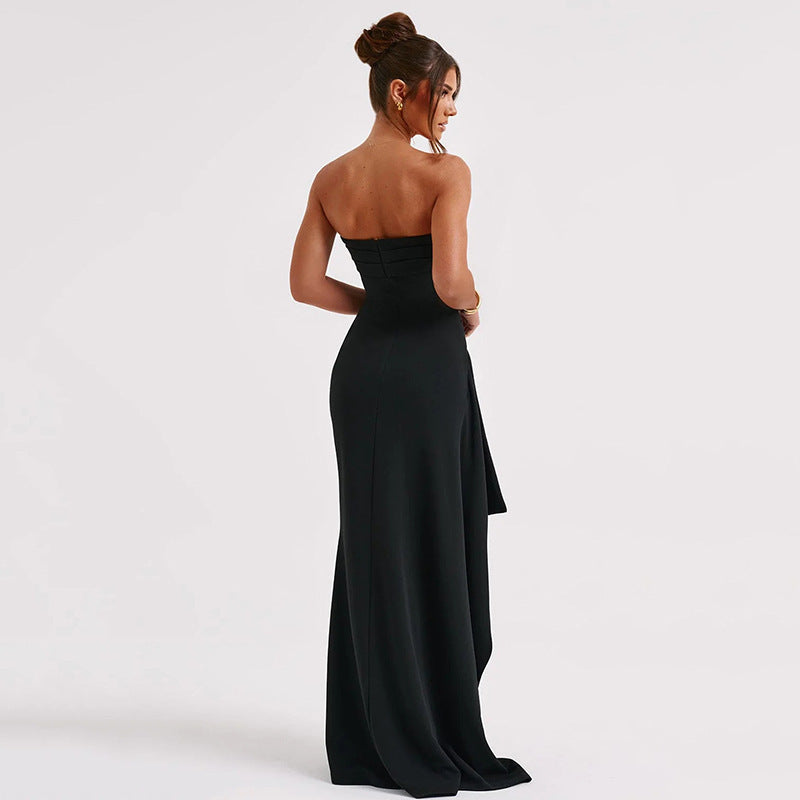 Strapless Split Long Dress