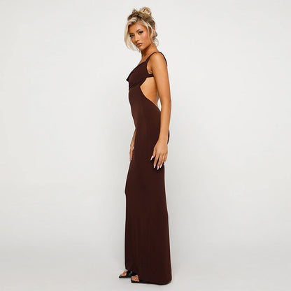 Sleeveless Backless Bodycon Maxi Dress