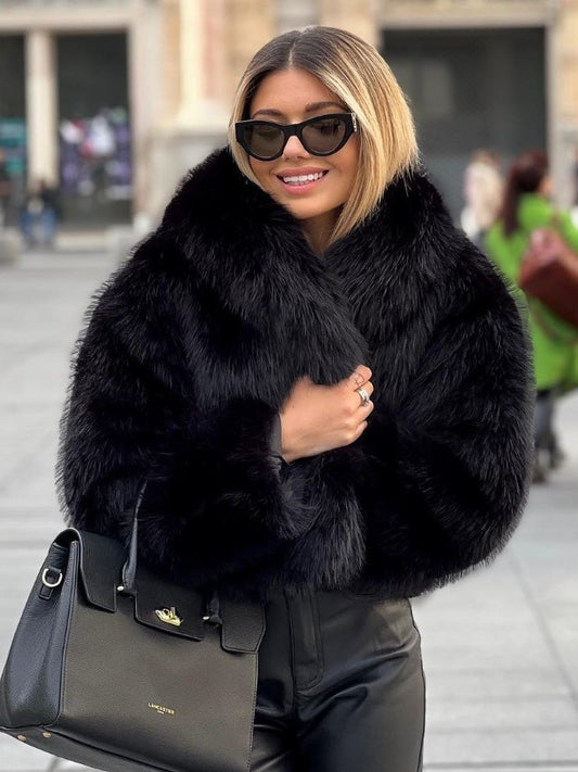 Winter Plush Lapel Coat