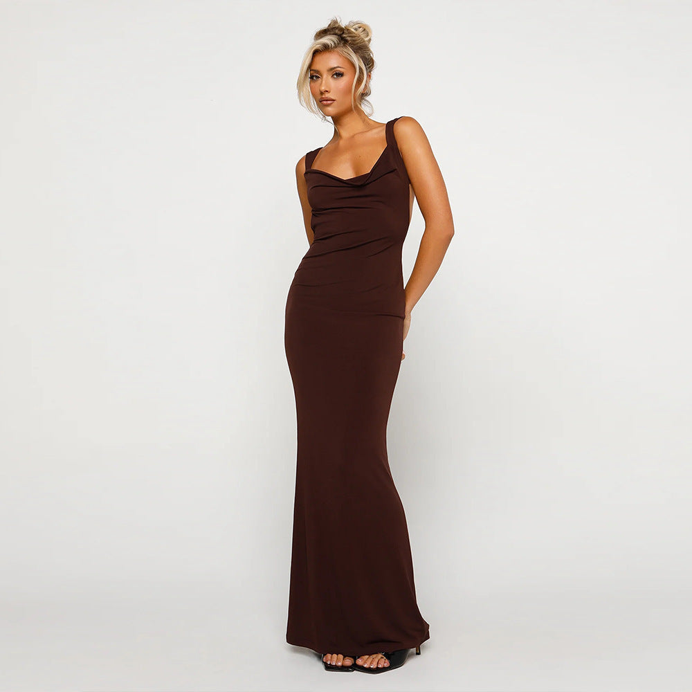 Sleeveless Backless Bodycon Maxi Dress