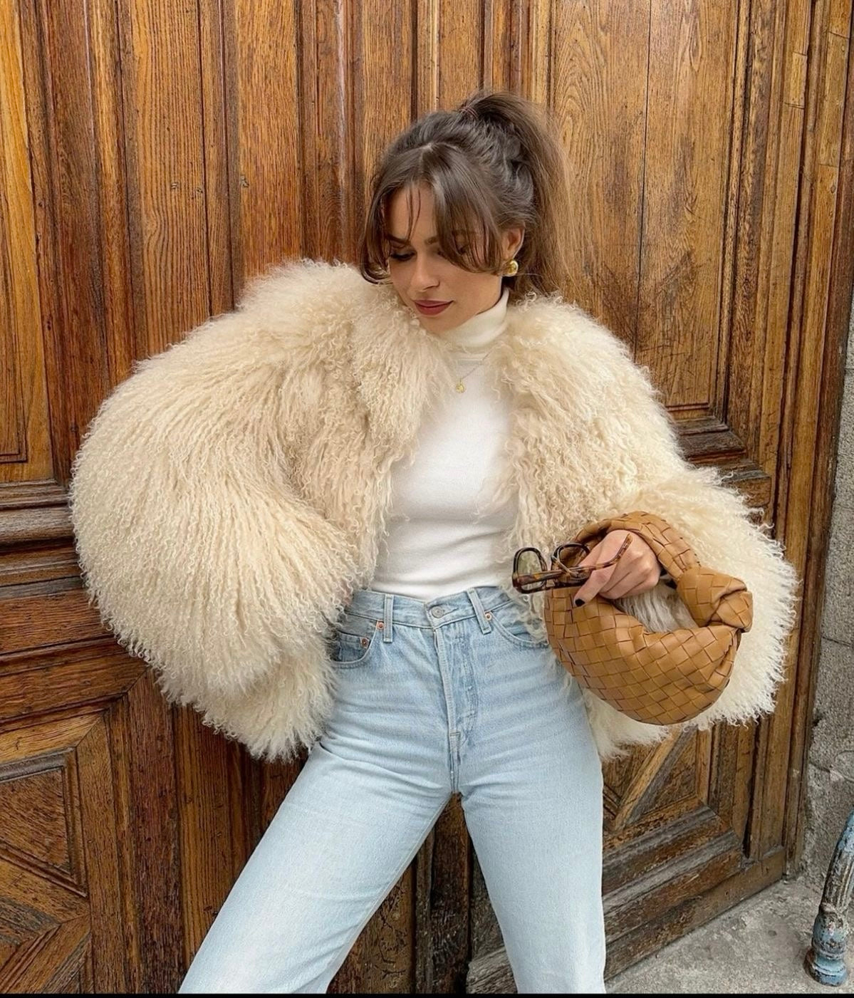 Short Fur Coat with Long Sleeves