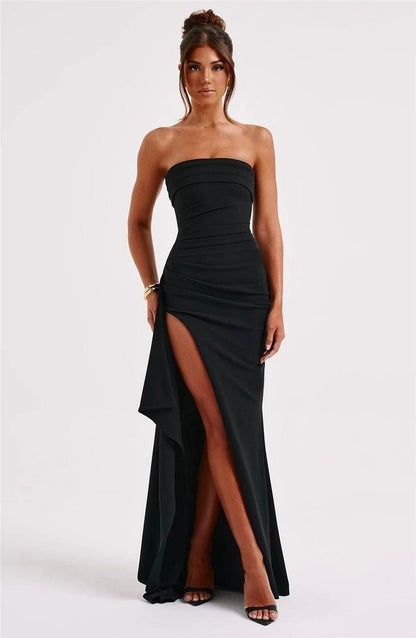 Strapless Split Long Dress