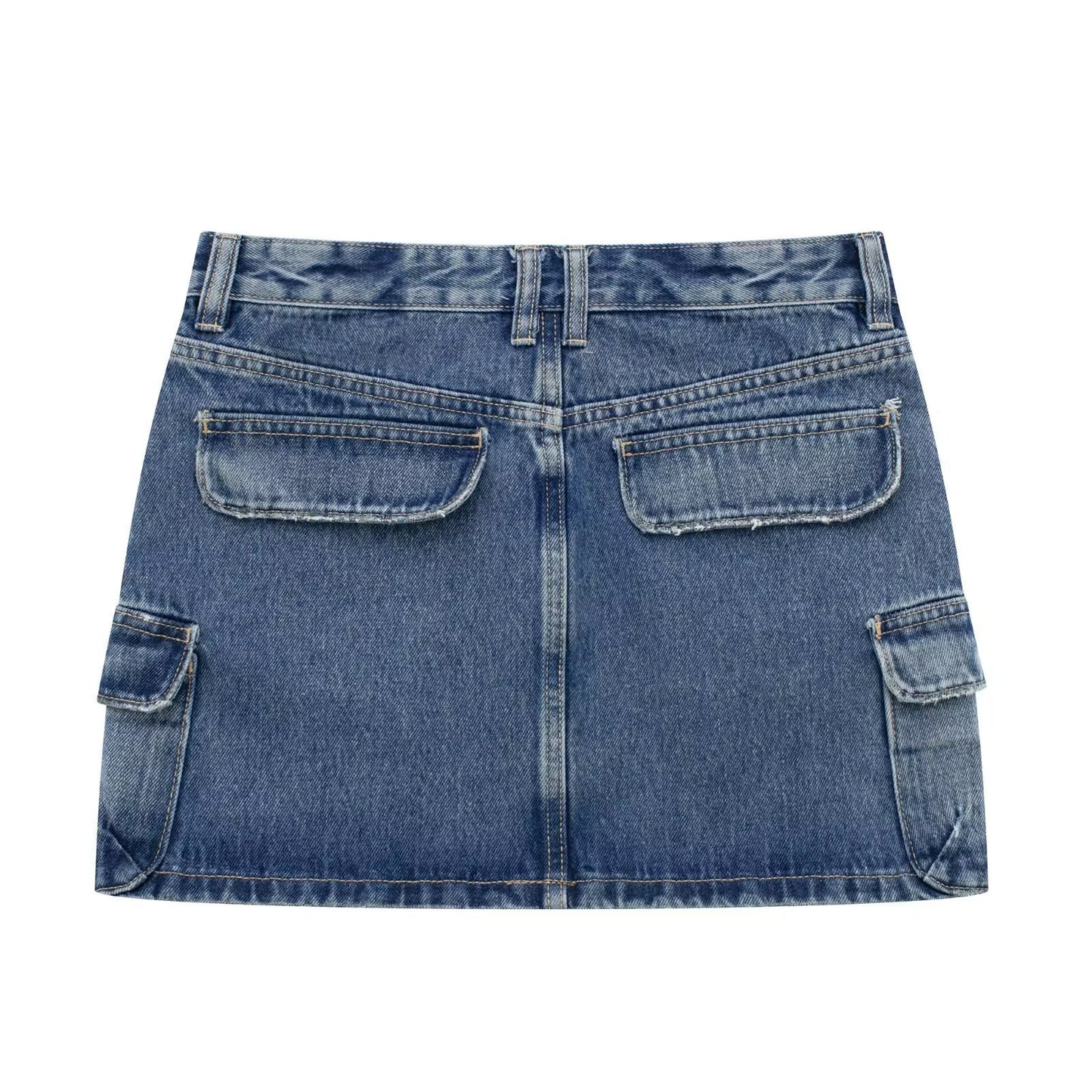 Casual Overalls Bag Hip Denim Skirt