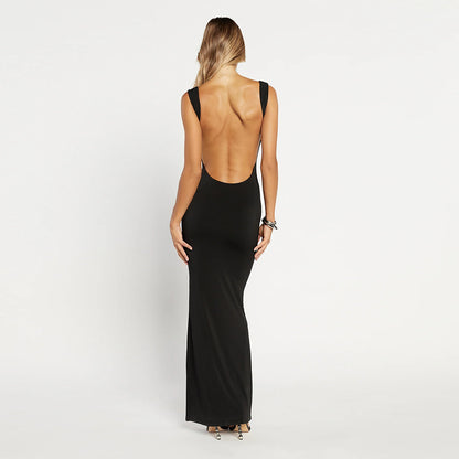 Sleeveless Backless Bodycon Maxi Dress