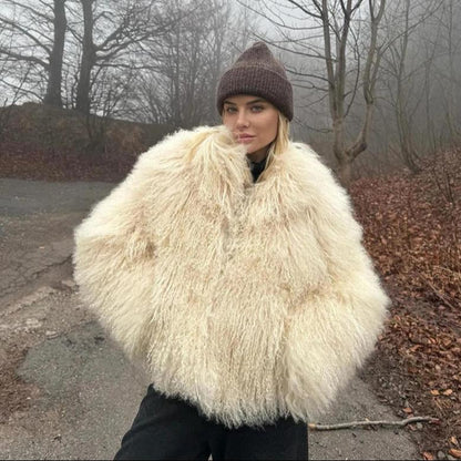 Short Fur Coat with Long Sleeves